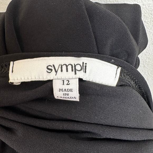Sympli Nu Trapeze Dress Jersey Knit 3/4 Sleeve Black Sz 12 Lagenlook Minimalist - Picture 11 of 14
